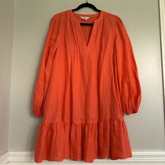 Boden Tiered Linen Mini Dress size 8 - Picture 2 of 9